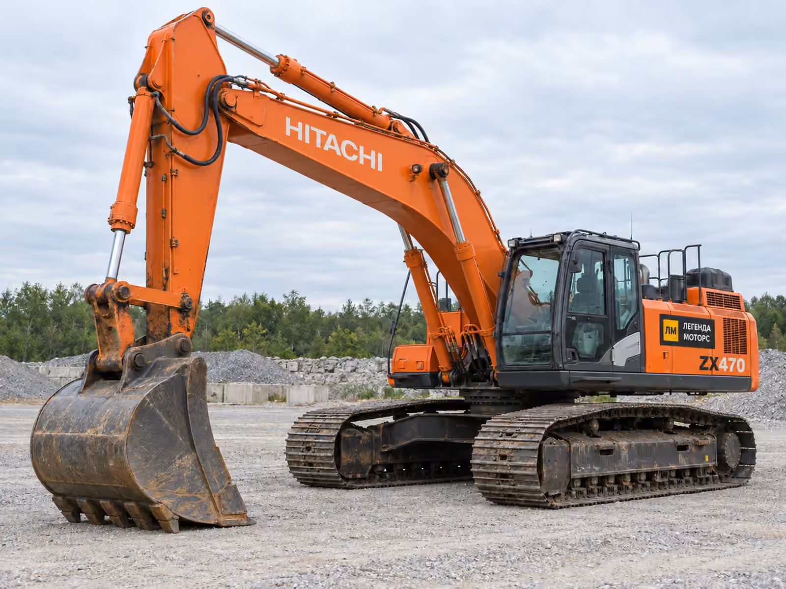 Hitachi ZX 470 — вигляд спереду під кутом, ілюстрація