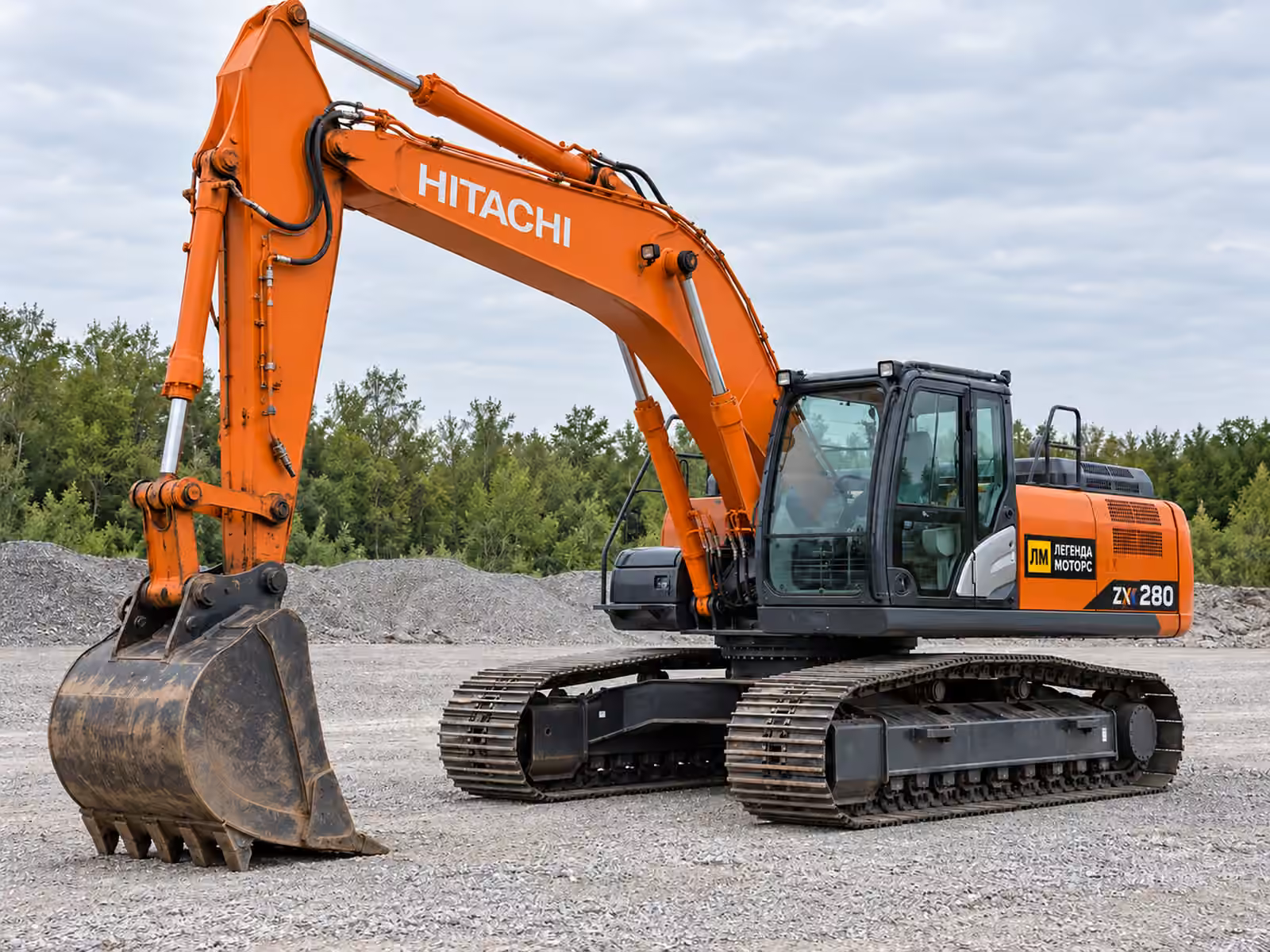 Hitachi ZX 280 — вигляд спереду під кутом, ілюстрація