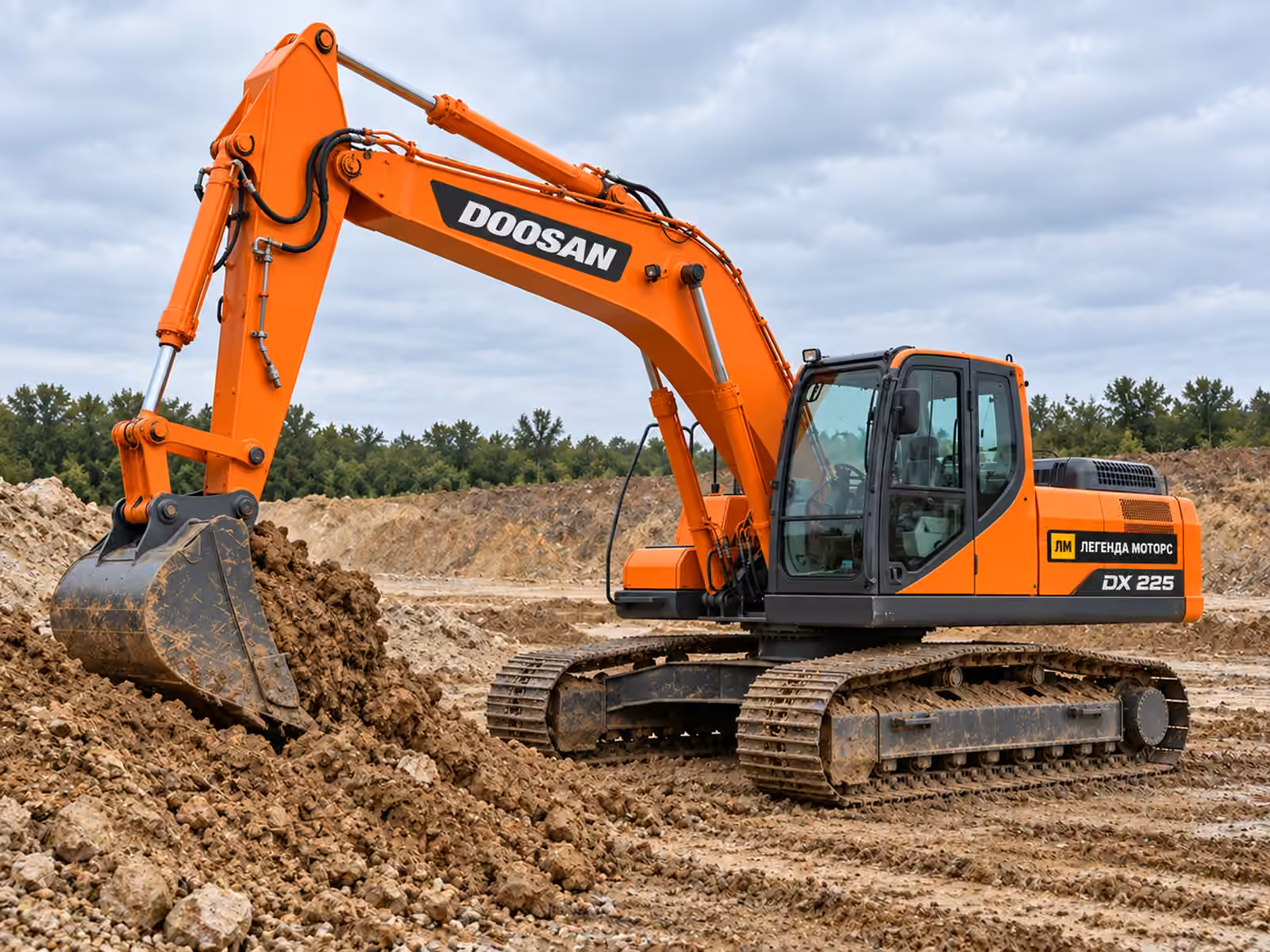 Doosan DX 225 — типовий робочий процес, ілюстрація