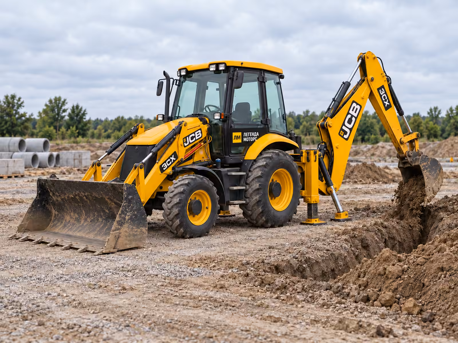 JCB 3CX — типовий робочий процес, ілюстрація