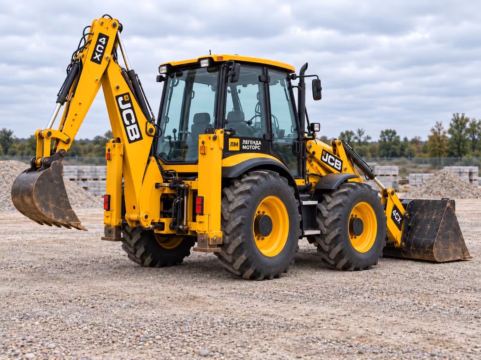 JCB 4CX — вигляд збоку або ззаду, ілюстрація