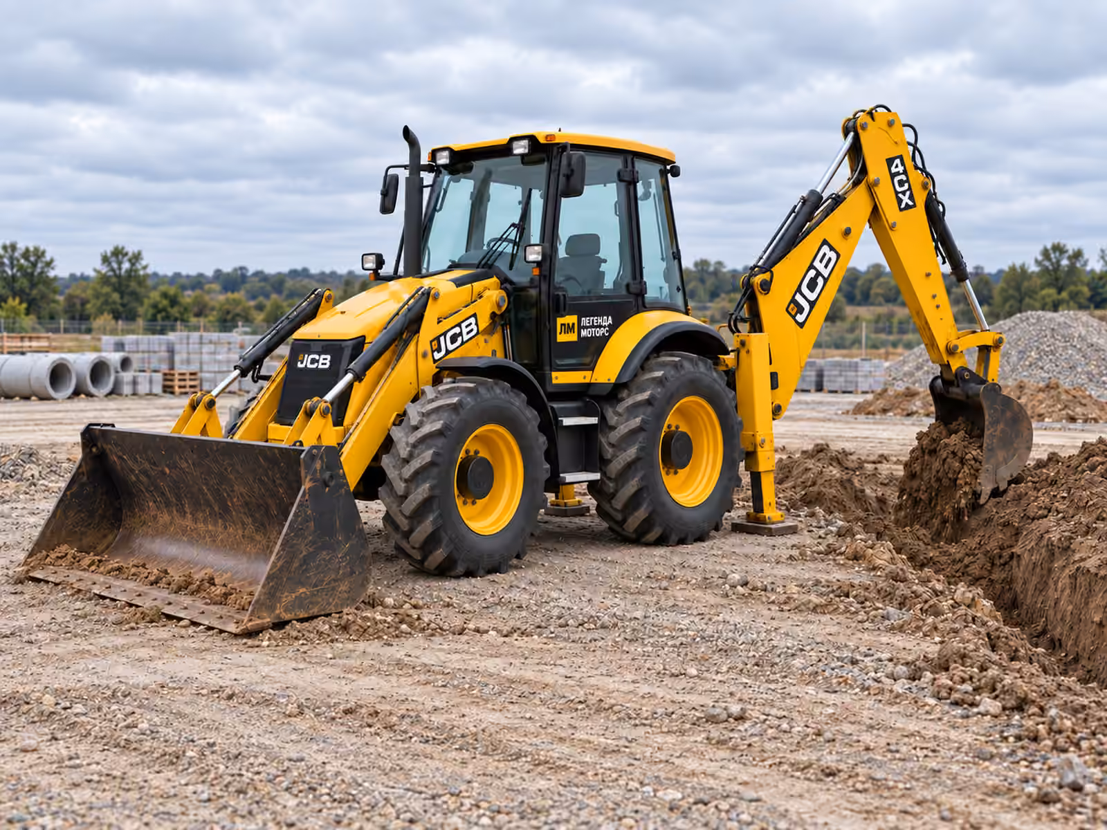 JCB 4CX — типовий робочий процес, ілюстрація