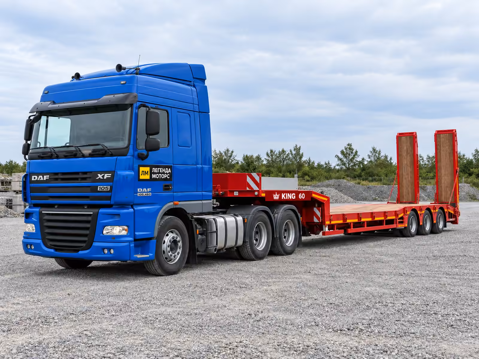DAF XF 105 + King 60 — вигляд спереду під кутом, ілюстрація